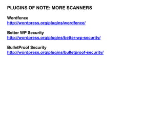 WHILE A ROBOTS.TXT FILE IS NOT A DIRECT SECURITY MEASURE,
IT WILL PREVENT FILES YOU WANT SECURED FROM BEING
INDEXED
User-agent: *
Disallow: /cgi-bin/
Disallow: /wp-admin/
Disallow: /wp-includes/
Disallow: /wp-content/plugins/
Disallow: /wp-content/cache/
Disallow: /wp-content/themes/
Disallow: /tag/
Disallow: /trackback/
Disallow: */trackback/
Disallow: /index.php # separate directive for the main script file of WP
Disallow: /*.php$
Disallow: /*.js$
Disallow: /*.inc$
Disallow: /*.css$
Allow: /wp-content/uploads/
Sitemap: http://SITEURL/sitemap_index.xml *
*(SEO by Yoast generates a relilable sitemap)

 