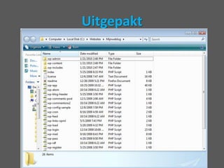 Uitpakken in juiste map.