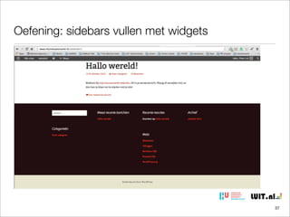 Oefening: sidebars vullen met widgets

37

 