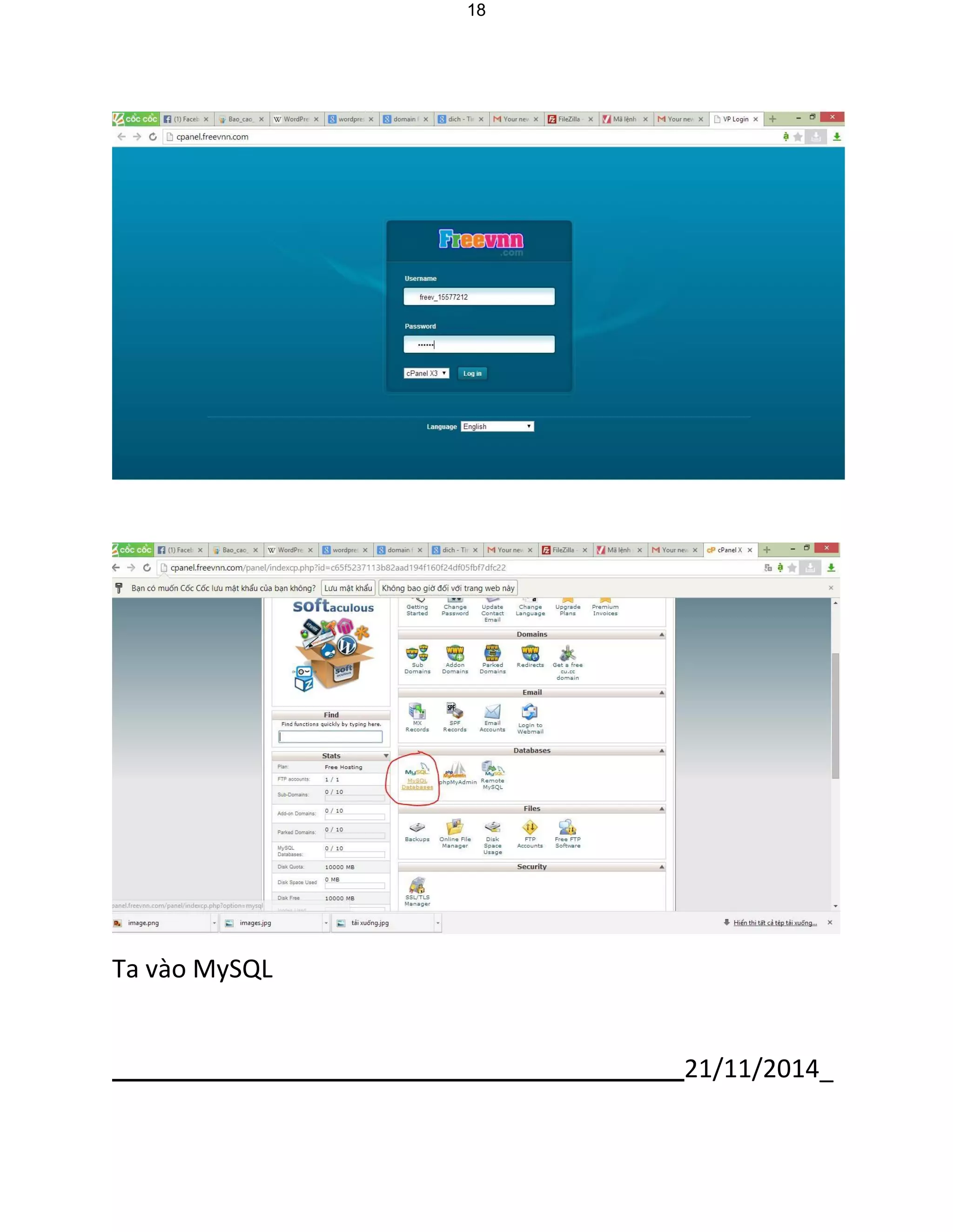 21/11/2014_ 
18 
Ta vào MySQL  