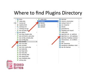 Where	
  to	
  ﬁnd	
  Plugins	
  Directory	
  
 