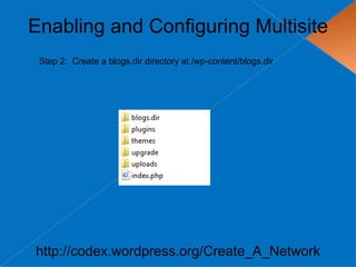 Enabling and Configuring Multisite
 Step 2: Create a blogs.dir directory at /wp-content/blogs.dir




http://codex.wordpress.org/Create_A_Network
 
