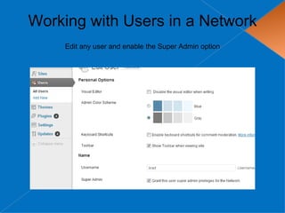 Working with Users in a Network
    Edit any user and enable the Super Admin option
 