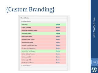{Support Models}
http://WPjeff.com
16
 