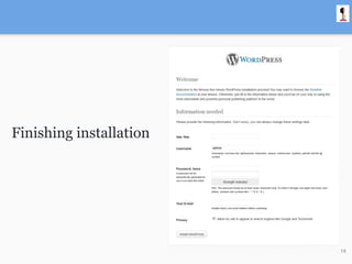 Finishing installation
19
 