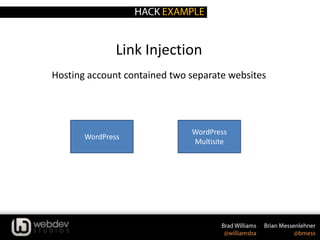 Link Injection
Hosting account contained two separate websites
WordPress
WordPress
Multisite
 