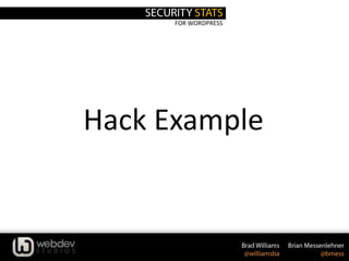FOR WORDPRESS
Hack Example
 