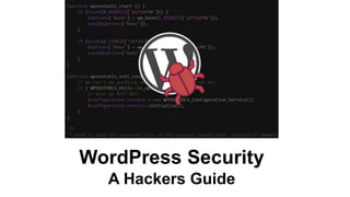 WordPress Security
A Hackers Guide
 