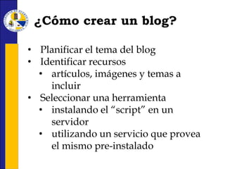 Poseen listas de enlaces y blogs favoritos del autor conocidos como “blogrolls”.Diferencias entre un Web Blog y una Página WebLos visitantes pueden subscribirse al blog y recibir las noticias por correo o en sus agregadores de RSS.