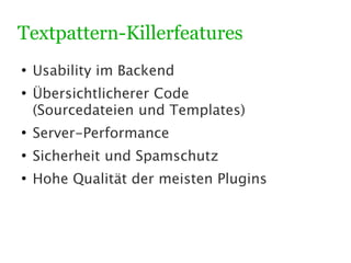 Wordpress vs. Textpattern