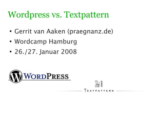 Wordpress vs. Textpattern