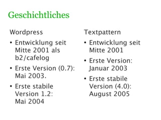 Wordpress vs. Textpattern