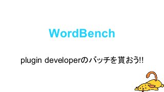 WordBench
plugin developerのバッチを貰おう!!
 