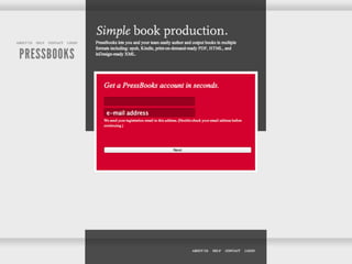 Next: download this test
doc ﬁle ... from which we
will make a book later.
http://bit.ly/pressbooks-test
 