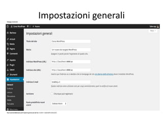 Impostazioni generali
 
