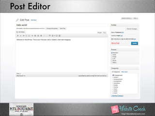 http://diywebsitecoach.com
Post Editor
 