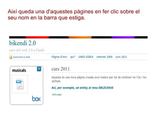 Així queda una d'aquestes pàgines en fer clic sobre el seu nom en la barra que estiga. 