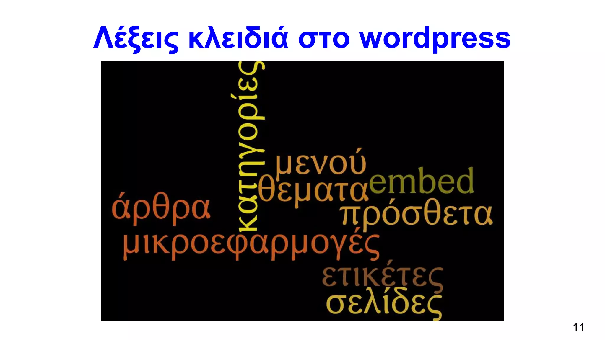 Λέξεις κλειδιά στο wordpress
11
 
