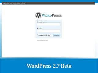 WordPress 2.7 Beta 