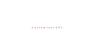Customizer API. 
 