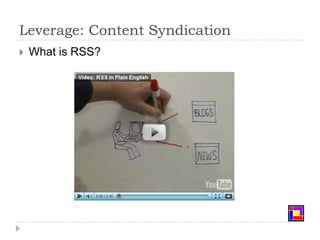 Leverage: Content SyndicationWhat is RSS?