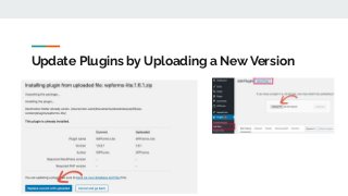 Update Plugins by Uploading a New Version
 