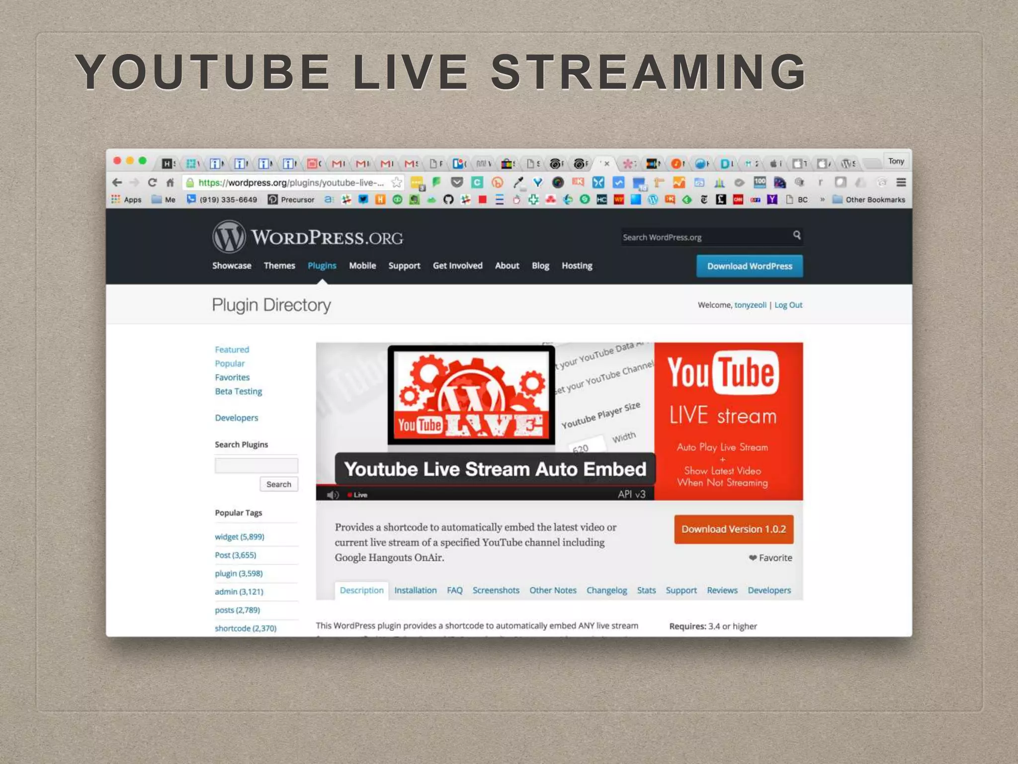 YOUTUBE LIVE STREAMING
 