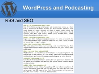 RSS and SEO WordPress and Podcasting 