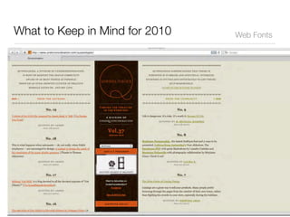 What to Keep in Mind for 2010   Web Fonts
 