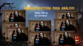 Hebras (uno no
era suficiente)
Infraestructura para análisis
REGEX
REGEX
REGEX
REGEX
REGEX
REGEX
REGEX
REGEX
 