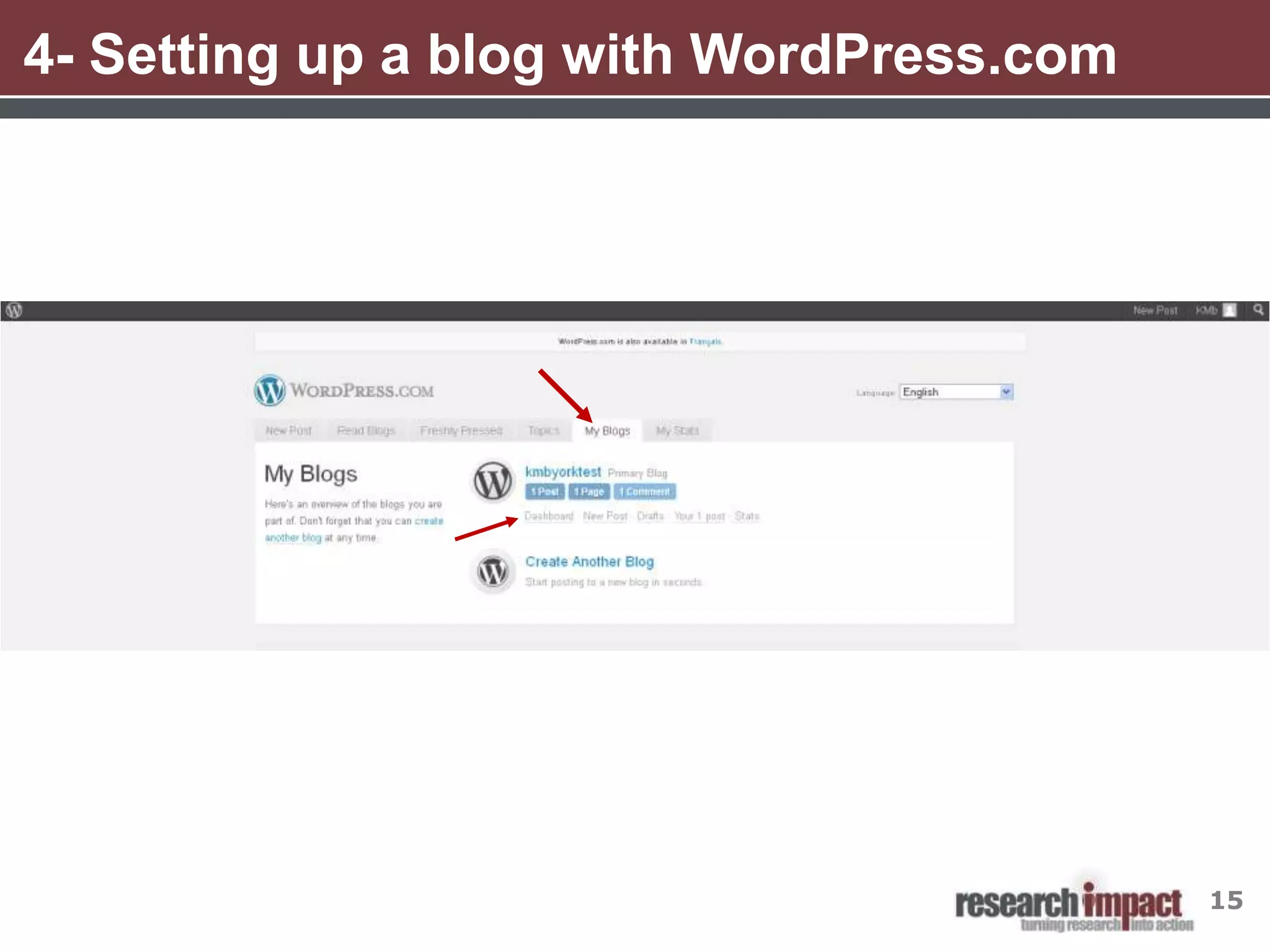 4- Setting up a blog with WordPress.com




                                          15
 