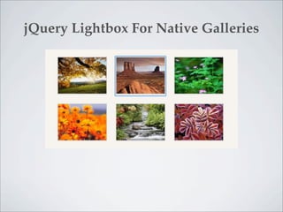 jQuery Lightbox For Native Galleries
 