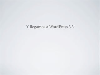 Y llegamos a WordPress 3.3
 