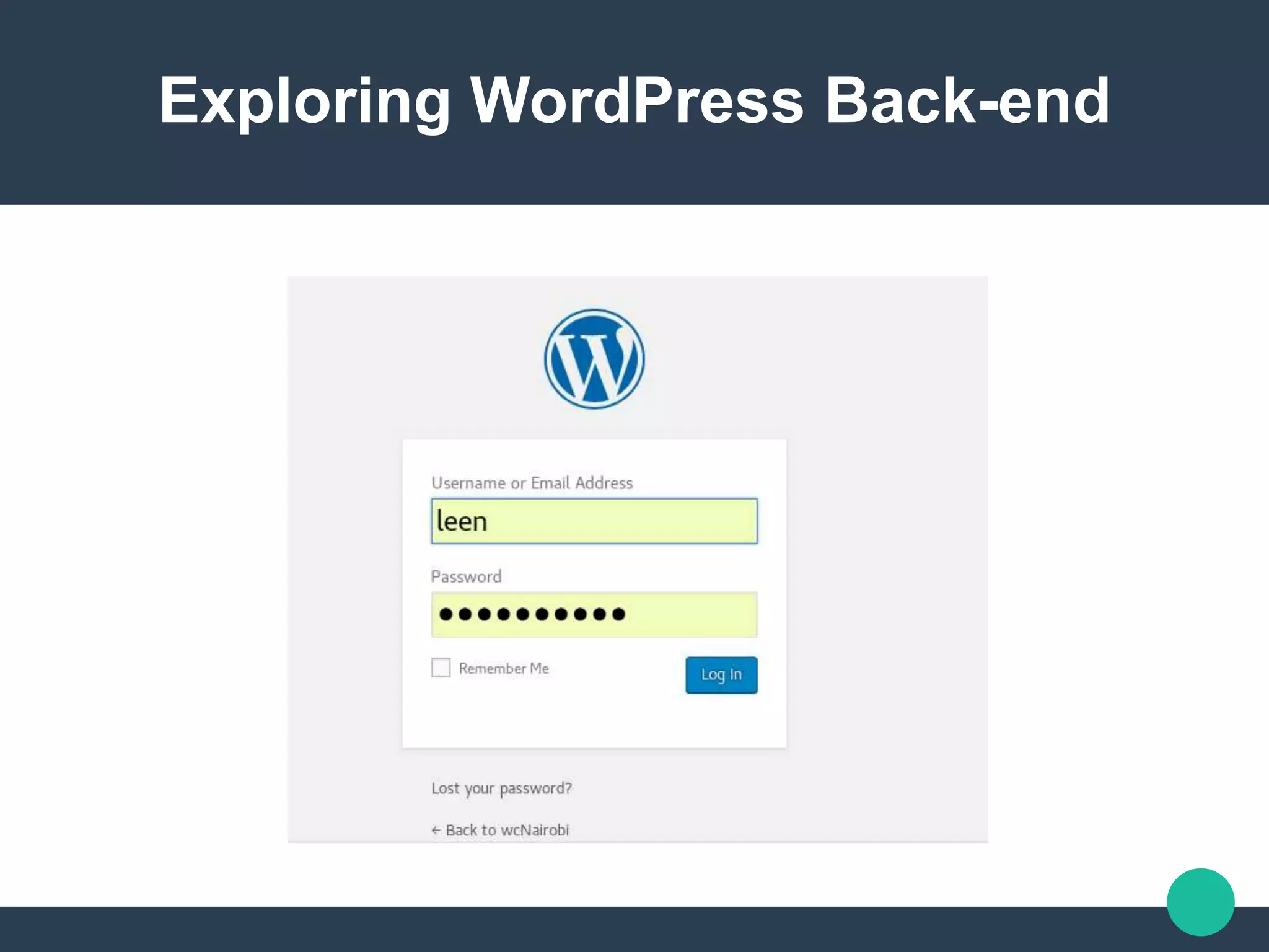 Exploring WordPress Back-end
 