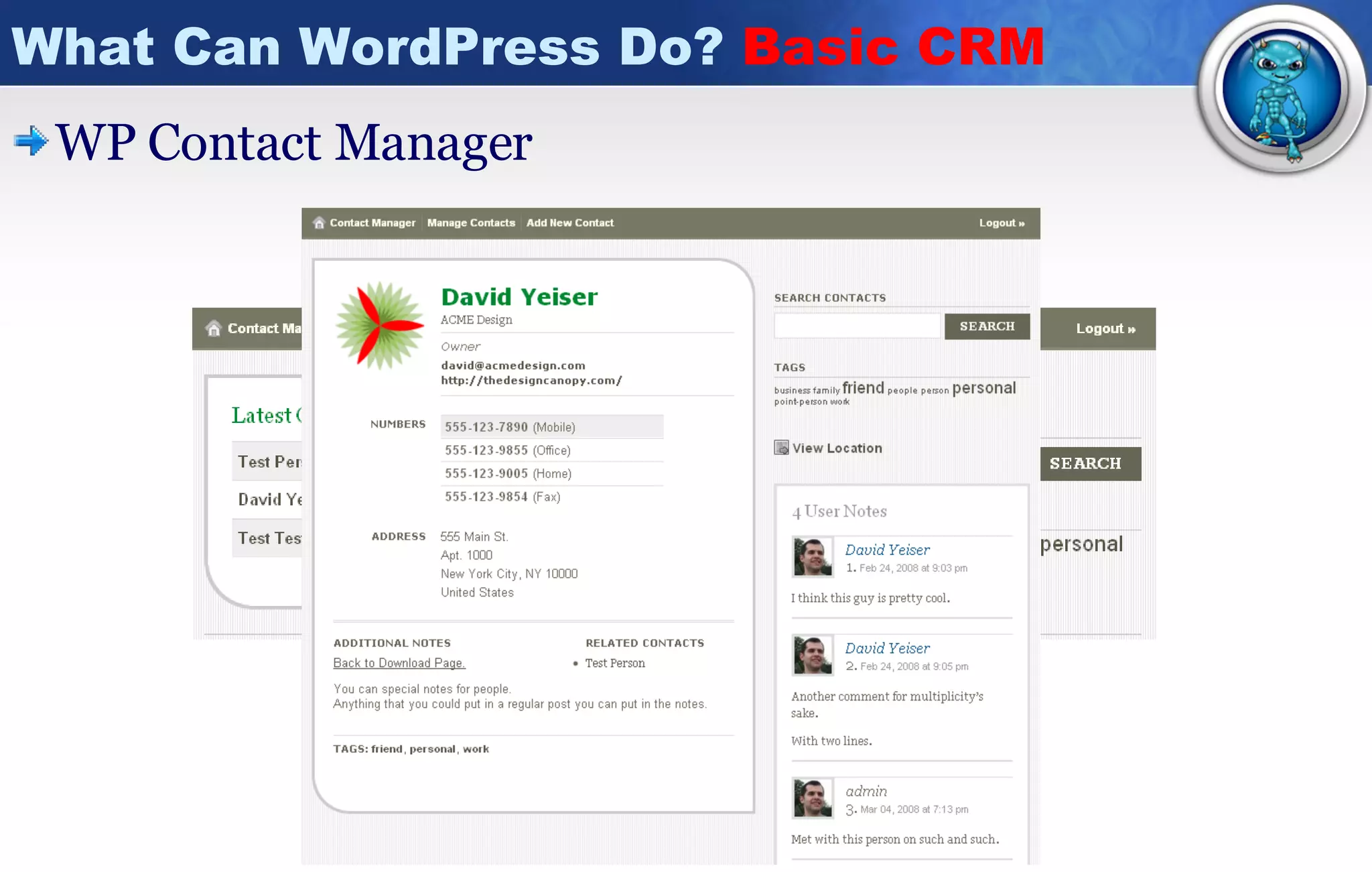 What Can WordPress Do?  Basic CRM WP Contact Manager 