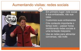 Grátis?!?!?!.com.orgGrátis e fácil de usar Seguro e sem preocupações Não permite temas exclusivos nem pluginsInstalado no seu host, pode ter a cara que você quiser, o plugin que você quiser Software poderoso Ninguém precisa saber que é um WordpressÉ grátis, mas pode incorrer em outros custos Diferenças entre o .com e o .org