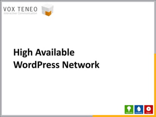 High Available
WordPress Network
 