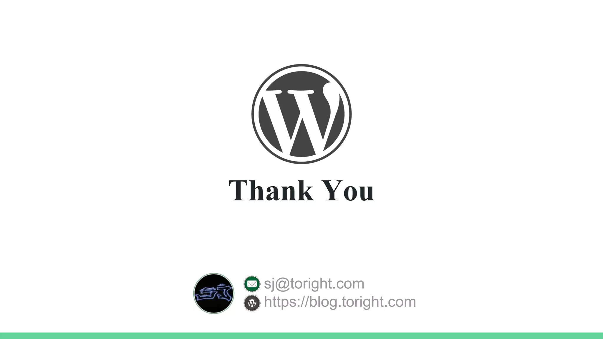 Thank You
sj@toright.com
https://blog.toright.com
 