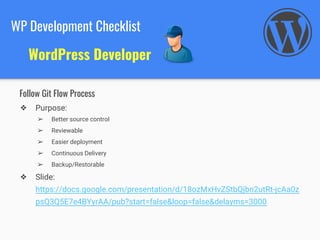 WordPress development checklist | PDF