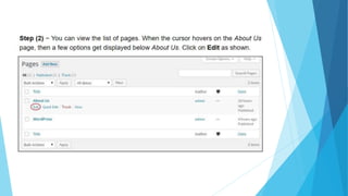 Word press  edit links