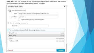 Word press  edit links