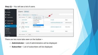 Word press  edit users
