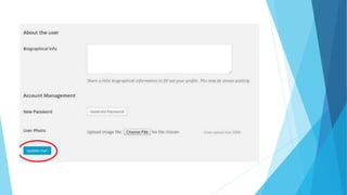 Word press  edit users