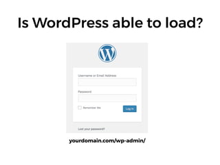 Is WordPress able to load?
yourdomain.com/wp-admin/
 