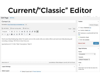 Current/“Classic” Editor
 