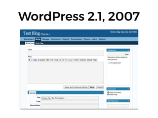 WordPress 2.1, 2007
 