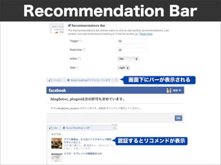 Recommendation Bar



           画面下にバーが表示される




         認証するとリコメンドが表示
 