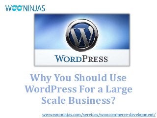 Why You Should Use
WordPress For a Large
Scale Business?
www.wooninjas.com/services/woocommerce-development/
 