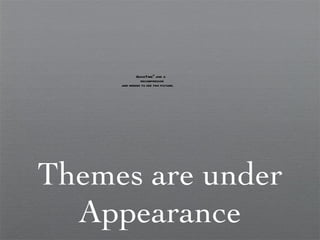 Themes are under Appearance 