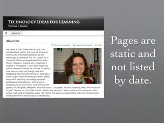 Pages are static and not listed by date. 